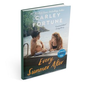 The front cover of Every Summer After by Carley Fortune mocked up onto a single book standing alone.