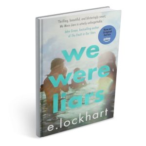The front cover of We Were Liars by E. Lockhart mocked up onto a single book standing alone.